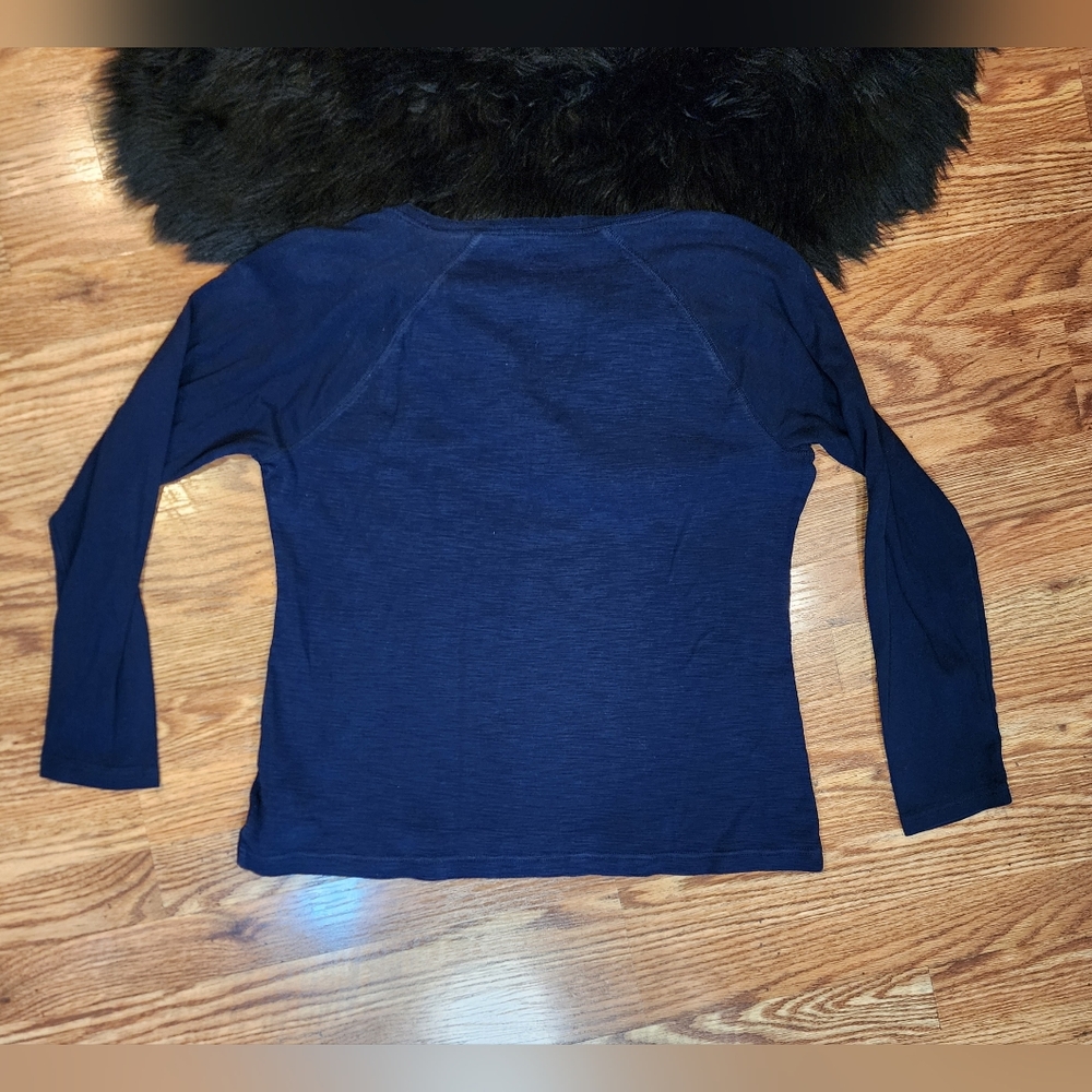 Chaps Sport Navy Blue Long Sleeve Tee Women's Size XL - Picture 2 of 6